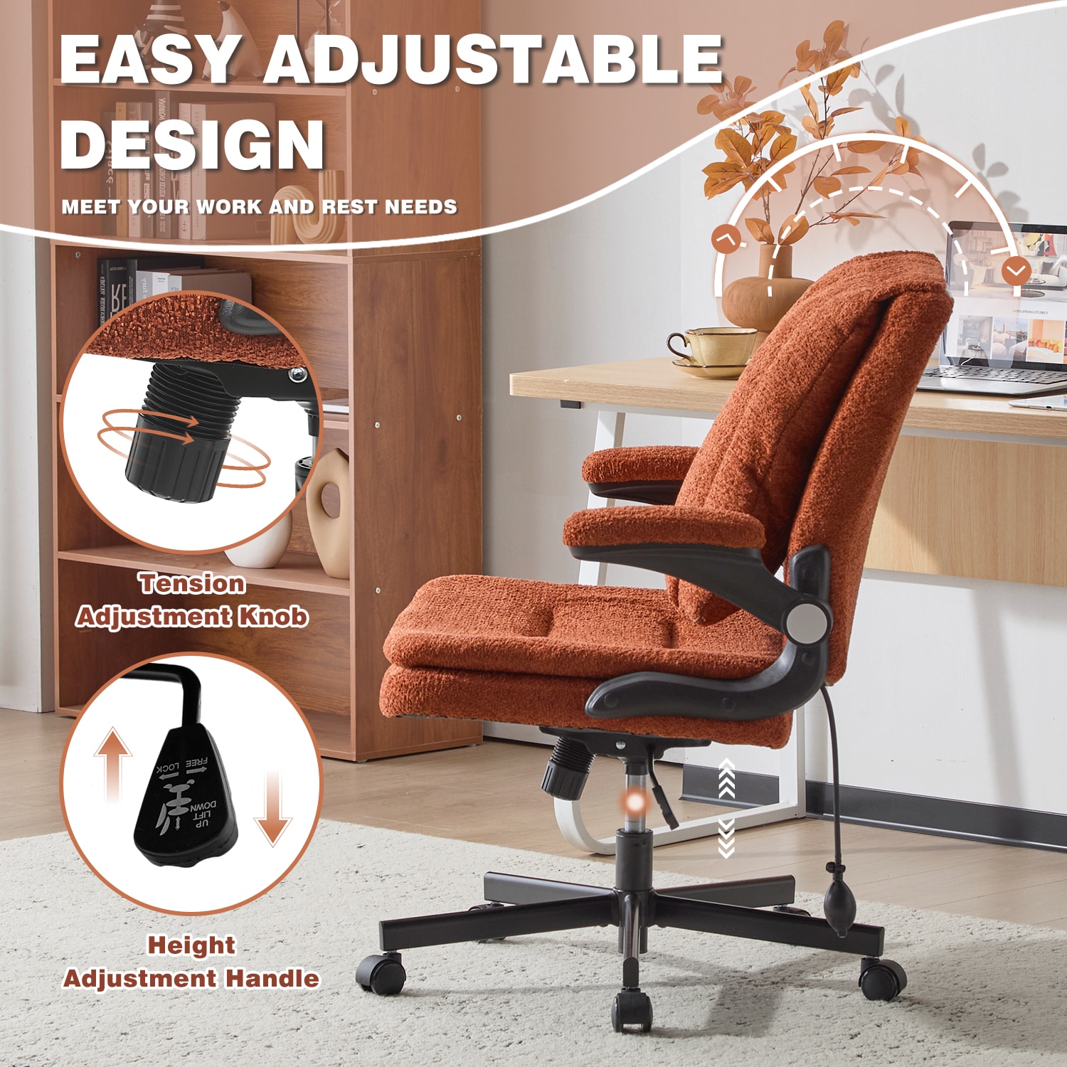 Ergonomic Office Chair With Airbag Lumbar Support And Flip Armrests_voghion.com